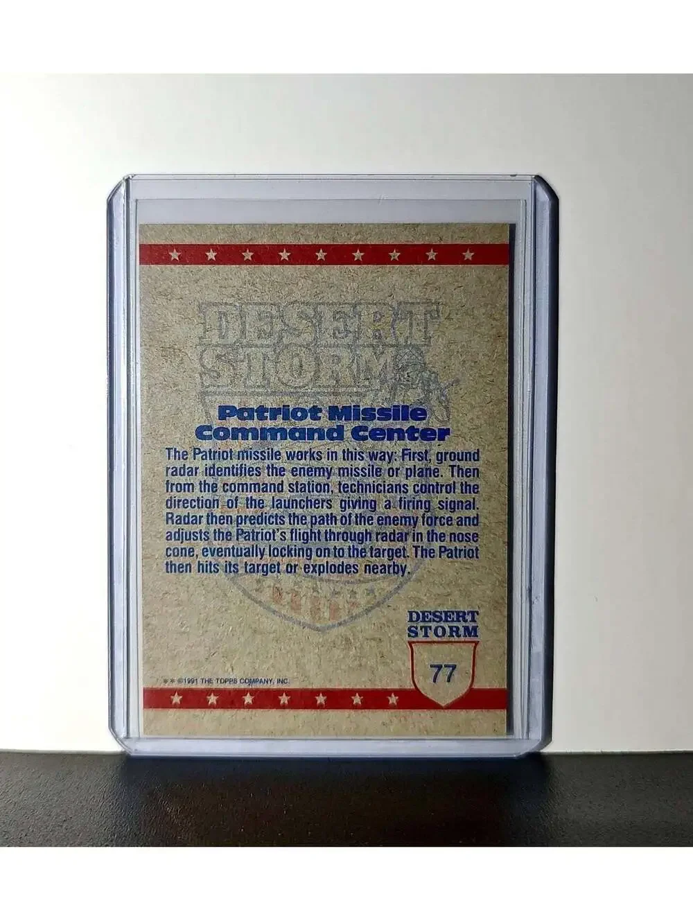 Patriot Missile Command 1991 Topps Desert Storm #77 Card